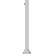 Barrier posts | Steel tube 70 x 70 mm | foldable, with triangular locking mechanism | to be fixed by plugswith base plate 100 x 150 mm | hot-dip galvanized | with 2 eyelets